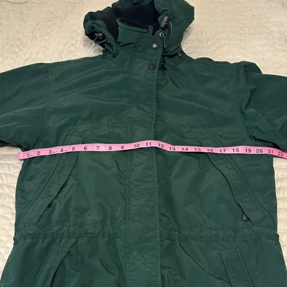 Eddie Bauer Chore Coat Womens XS Hooded Zip Outdoor Ski Barn Fleece Lined Green